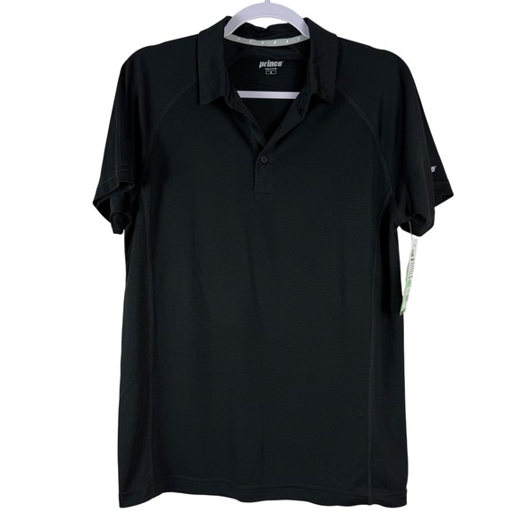 Prince Other - NWT Prince Mens Black‎ Tennis Apparel Match Polo Shirt Size Small UPF MPT11021
